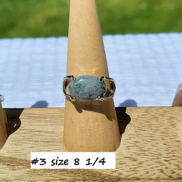 Moss Agate Gemstone Rings - Picture 5 of 10